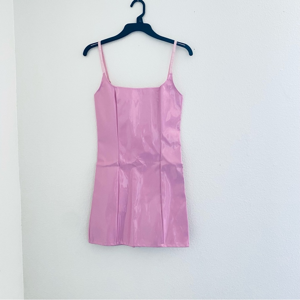 PrettyLittleThing Pink and White Dress
